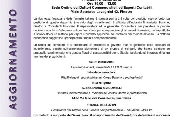 ASSISTENZA AGLI INVESTITORI NEL GOVERNO DEL PROCESSO DECISIONALE PER L’IMPIEGO DEGLI ATTIVI FINANZIARI DESTINATI AGLI INVESTIMENTI AZIONARI