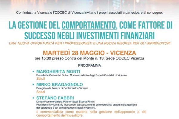 My Investment - Convegno presso l ordine dei commercialisti di Vicenza