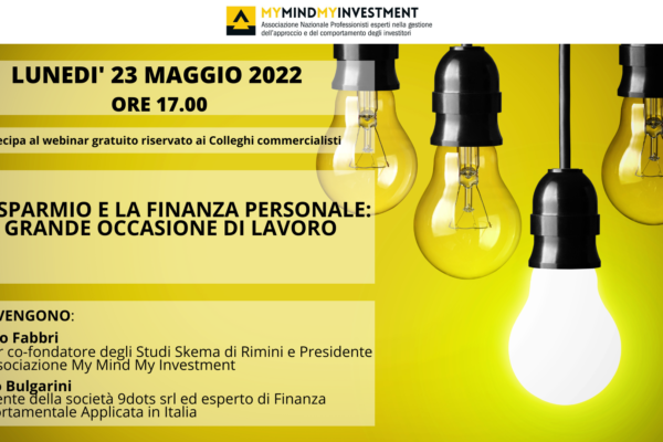 il risparmio e la finanza personale come grande occasione di lavoro